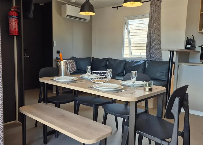 Kamp alanı La Dolce Vita Mediterraneenne Mobil Home A 200M De La Plage Parc Aquatique Camping 5 Etoiles Les Dunes Torreilles